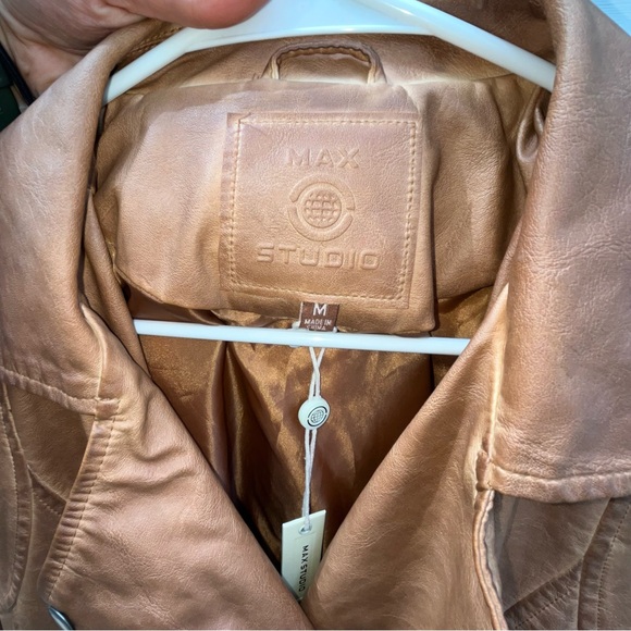 Max Studio Leather Biker Jacket-NEVER WORN - Picture 6 of 8